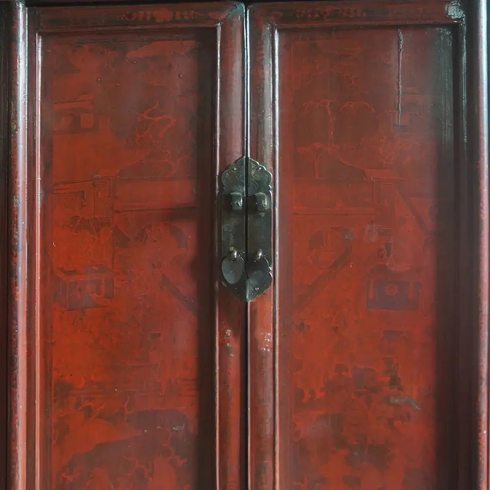 Armoire traditionnelle chinoise, 4 saisons, en bois massif, provenance Shanxi, XIXème siècle.