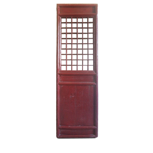 Panneau en bois laqué rouge – 58 × 6 × H198 cm