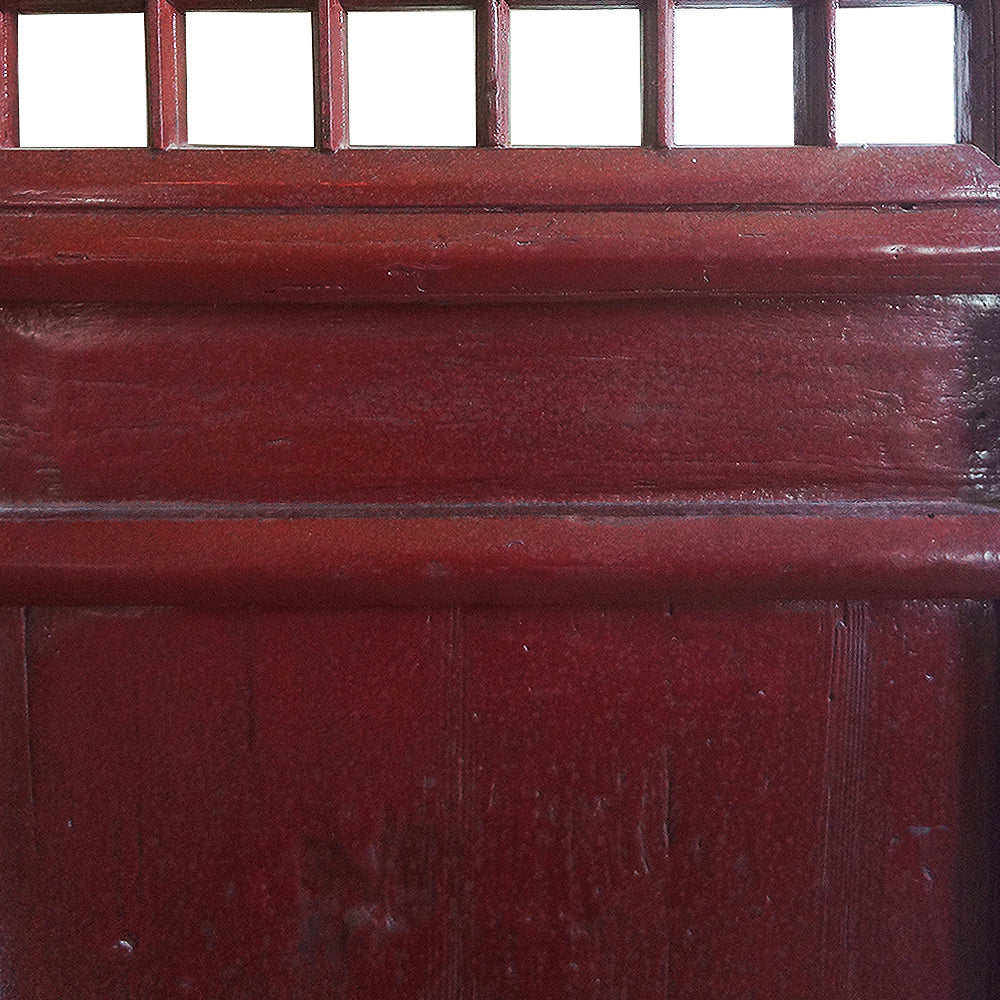 Panneau en bois laqué rouge – 58 × 6 × H198 cm