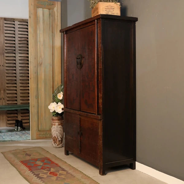 Armoire Coromandel Brune - 116 x 50 x 177 cm, Shanxi 19ème