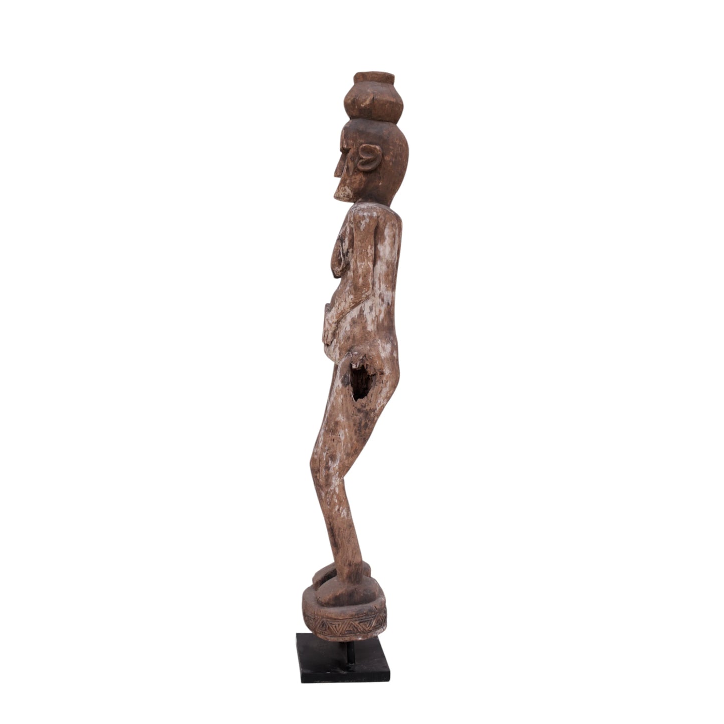 Statue Aitos Timor – Sculpture tribale féminine en bois, XXe siècle