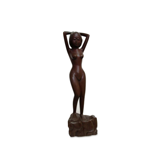 Statue Java Baigneuse – sculpture en bois 60 cm