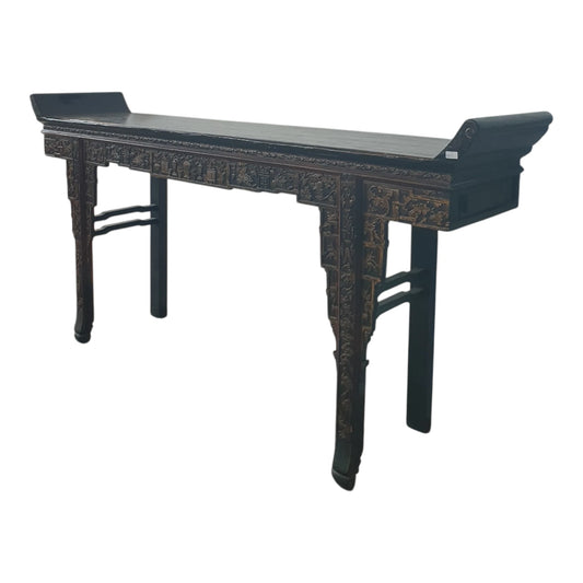 Console de temple en orme sculpté – Shaanxi fin XIXᵉ siècle – 273 cm