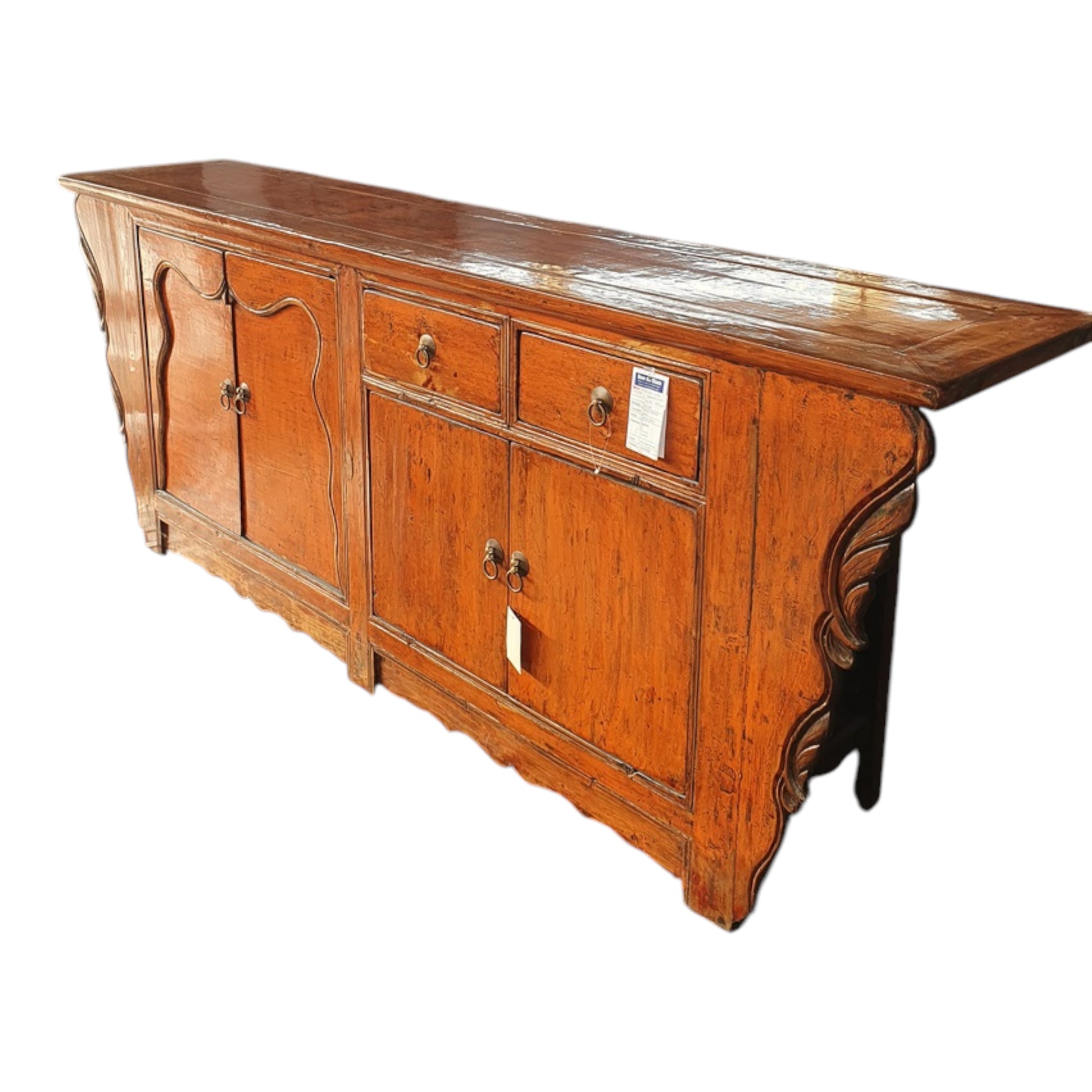 Buffet chinois 4 portes et 2 tiroirs en bois laqué