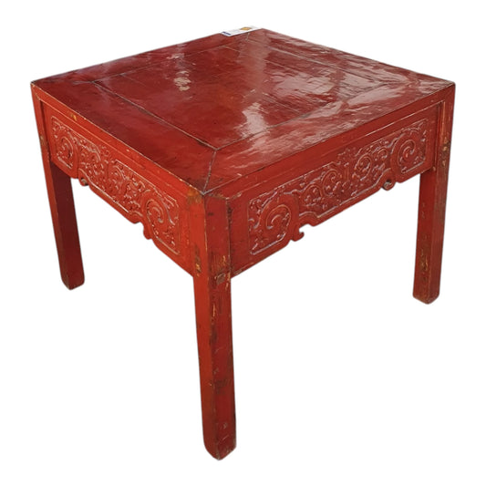 Table basse en orme rouge avec tiroir – Shaanxi fin XIXᵉ – 78 cm